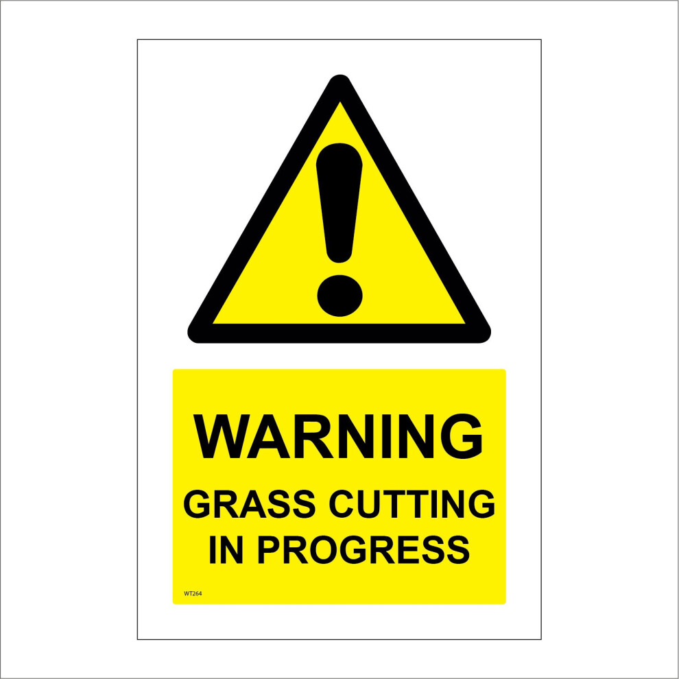 (100 x 150mm - 4 x 6, C - Dibond / Composite Aluminium) TR264 Warning Grass Cutting In Progress Sign Maintenance Mow Edging Mowing 450mm x 600mm B - M-image-OPC-PBB8MPW-NEW
