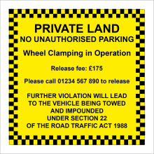 (150 x 150mm - 6 x 6, G - 10mm Extra Heavy Duty Foamex Foamboard) SE156 Private Land No Unauthorised Parking Sign Admittance Entry Area Building 600mm x 600mm B - Magnetic - Vehicle Grade