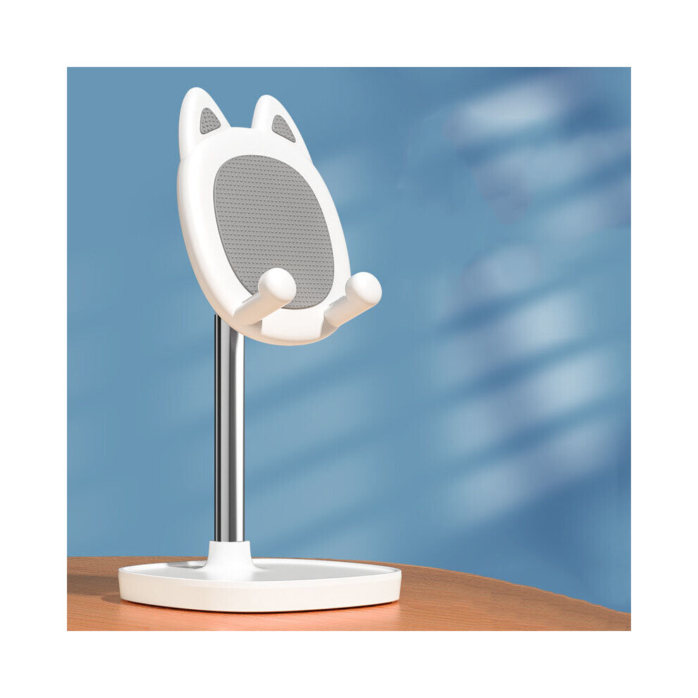 (White) Cat Phone Holder Adjustable Tablet 12.9 Inches White 944407503989