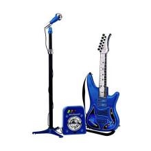 Guitarra Elétrica REIG - Alto-falante Amplificador com Luzes - Entrada para Microfone e Guitarra - Azul