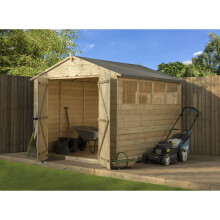 Empire 9800 Premier Apex Shed double door windows 8x8