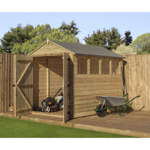 Empire 9800 Premier Apex Shed double door windows 6x6