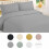 (SINGLE, BLACK) Plain Duvet Quilt Covers Reversible Bedding Set 9