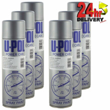 U-Pol Power Can STEEL WHEEL SILVER Paint 500ml x 6 Car Spray Aerosol