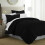 (SINGLE, BLACK) Plain Duvet Quilt Covers Reversible Bedding Set 5
