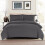 (DOUBLE, CHARCOAL) Plain Duvet Quilt Covers Reversible Bedding Set 2