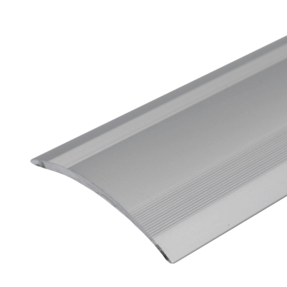 (Silver, 1.0m) A49 61mm Anodised Aluminium Self Adhesive Door Threshold Ramp Profile