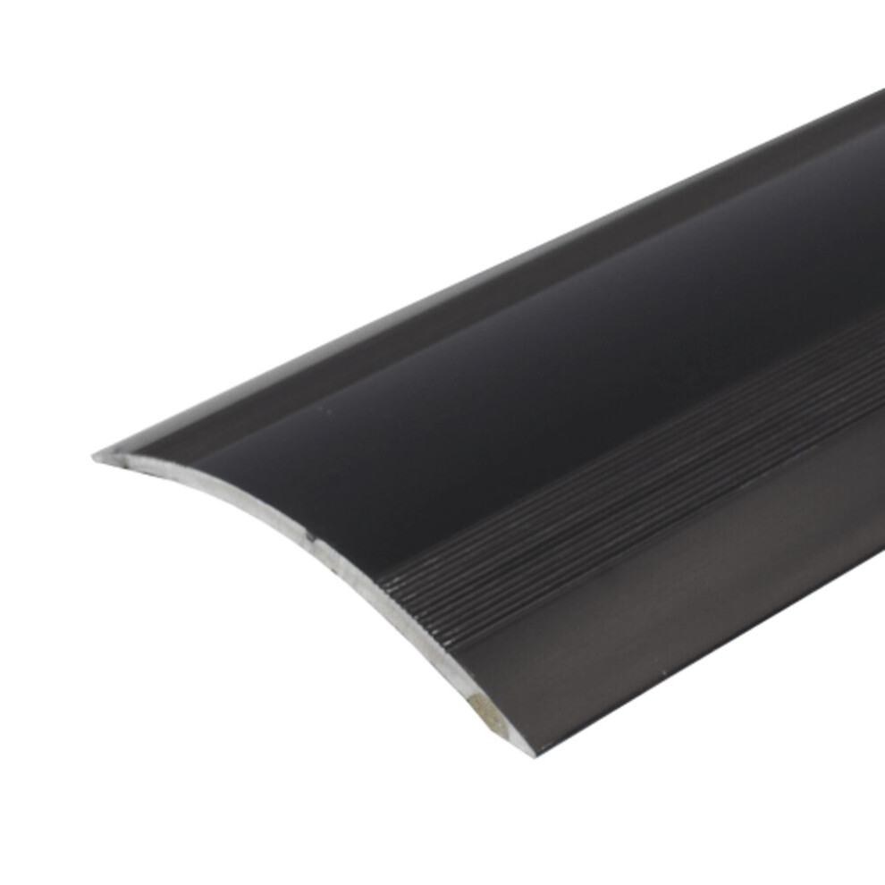 (Black, 1.0m) A49 61mm Anodised Aluminium Self Adhesive Door Threshold Ramp Profile