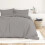 (KING, GREY) Plain Duvet Quilt Covers Reversible Bedding Set 5
