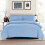 (SINGLE, LIGHT BLUE) Plain Duvet Quilt Covers Reversible Bedding Set 2