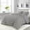 (KING, GREY) Plain Duvet Quilt Covers Reversible Bedding Set 4