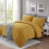 (KING, OCHRE) Plain Duvet Quilt Covers Reversible Bedding Set 4