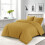 (DOUBLE, OCHRE) Plain Duvet Quilt Covers Reversible Bedding Set 5