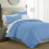 (SINGLE, LIGHT BLUE) Plain Duvet Quilt Covers Reversible Bedding Set 3