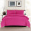 (KING, PINK) Plain Duvet Quilt Covers Reversible Bedding Set 2