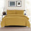 (KING, OCHRE) Plain Duvet Quilt Covers Reversible Bedding Set 2