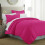(KING, PINK) Plain Duvet Quilt Covers Reversible Bedding Set 3