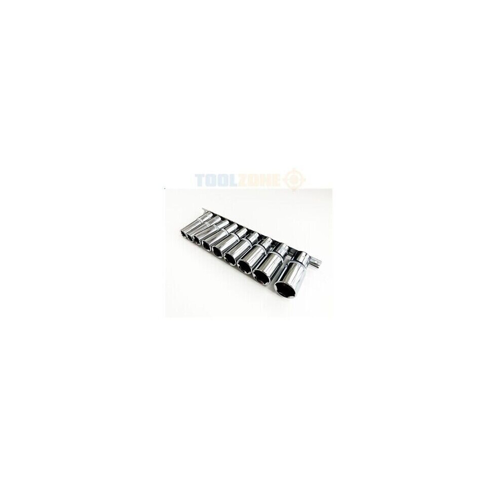 10PC DEEP SOCKET SET 1/2" DRIVE AF IMPERIAL LONG REACH 1/2"-1" ON RAIL SS219 NEW