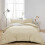 (SINGLE, CREAM) Plain Duvet Quilt Covers Reversible Bedding Set 1