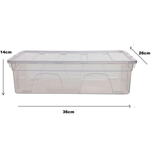 36cm Storage Box Spacemaster Clear Plastic Stackable 1
