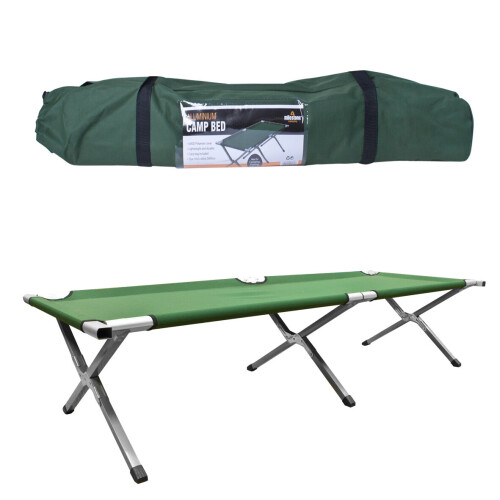 Milestone Camping Folding Single Camp Bed / 189cm x 64cm