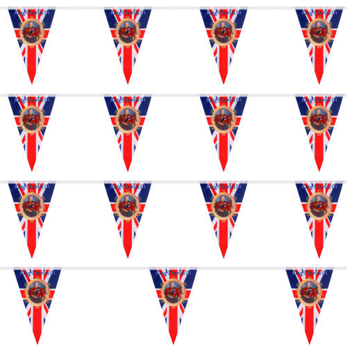 TRIXES 6M Triangle Flags Union Jack King Charles III Bunting