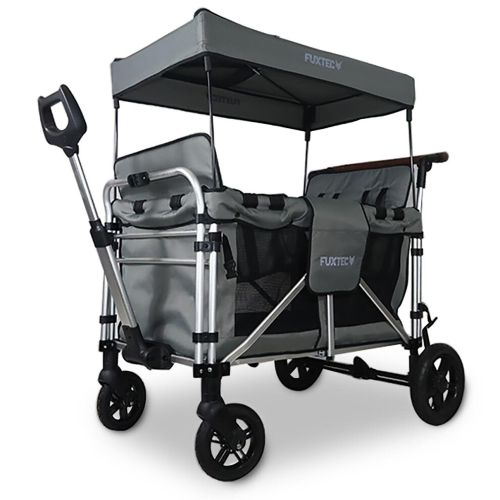 (Grey) FUXTEC folding wagon - CTXL900 - for up to 4 children