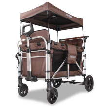 (Brown) FUXTEC folding wagon - CTXL900 - for up to 4 children