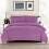 (SINGLE, PURPLE) Plain Duvet Quilt Covers Reversible Bedding Set 2