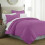 (SINGLE, PURPLE) Plain Duvet Quilt Covers Reversible Bedding Set 3