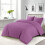 (SINGLE, PURPLE) Plain Duvet Quilt Covers Reversible Bedding Set 5