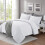 (KING, WHITE) Plain Duvet Quilt Covers Reversible Bedding Set 4