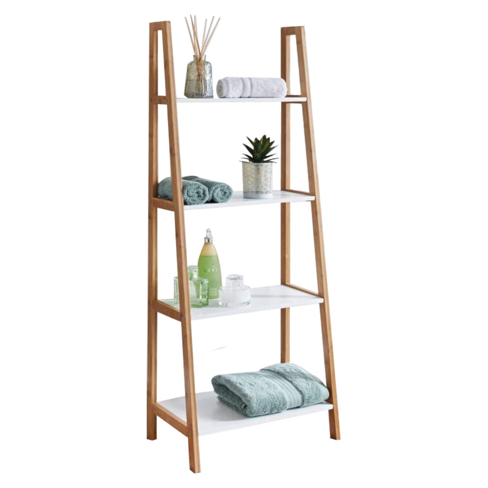 4 Tier Ladder Bookcase Storage Shelving Unit Plant Rack Display Stand