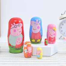 6 Layer Peppa Pig Hand Painted Matryoshka Russian Creative Decoration Gift Toy