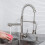 (Black) Kitchen Faucet With Dual Nozzle Pull Down Sprayer Contemporary Single Handle Kitchen Sink Faucet Solid Brass Spring Kitchen Faucet 7