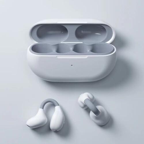 (White + Gray) Bone conduction headset Bluetooth sport waterproof