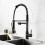 (Black) Kitchen Faucet With Dual Nozzle Pull Down Sprayer Contemporary Single Handle Kitchen Sink Faucet Solid Brass Spring Kitchen Faucet 3