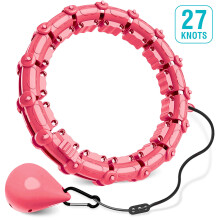 (Pink) 27 Knots Weighted Hula Hoop Adult Smart Hola Thin Waist Fitness Weight Loss