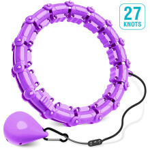 (Purple) 27 Knots Weighted Hula Hoop Adult Smart Hola Thin Waist Fitness Weight Loss