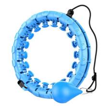 (Blue) 24 Knots Weighted Hula Hoop Adult Smart Hola Thin Waist Fitness Weight Loss