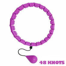 (48 PURPLE) 24 - 48 Knots Smart Hula Fitness Hoop Detachable Weighted Hoops Weight Lose