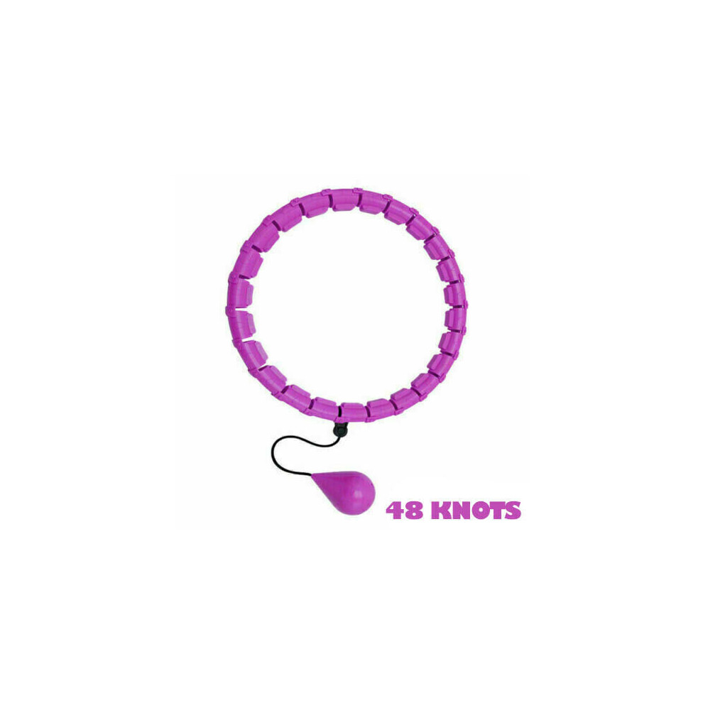 Mdsrjone (48 ) 24 - 48 Knots Smart Hula Fitness Hoop Detachable Weighted Hoops Weight Lose Purple