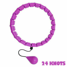 (24 PURPLE) 24 - 48 Knots Smart Hula Fitness Hoop Detachable Weighted Hoops Weight Lose