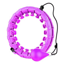 (Purple) 24 Knots Weighted Hula Hoop Adult Smart Hola Thin Waist Fitness Weight Loss
