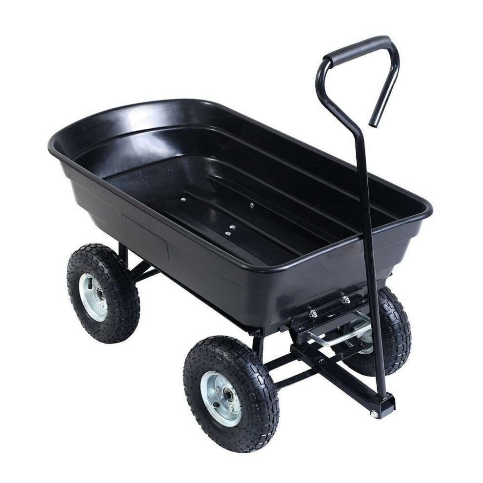 Garden Dump Cart 75L 300 kg Wheelbarrow Tipping Trolley Utility Truck