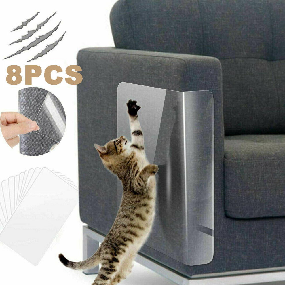 8PCS Cat Scratch Guard Shield Furniture Sofa Walls Pet Couch Protector
