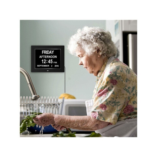 Dementia Clock Calendar Date Day Alarm Clock 8 In Large Remote Control 2