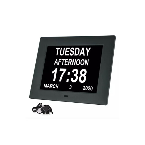 Dementia Clock Calendar Date Day Alarm Clock 8 In Large Remote Control 1