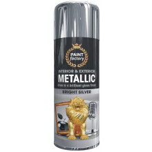 400ml Metallic Silver spray paint gloss finish Interior & Exterior
