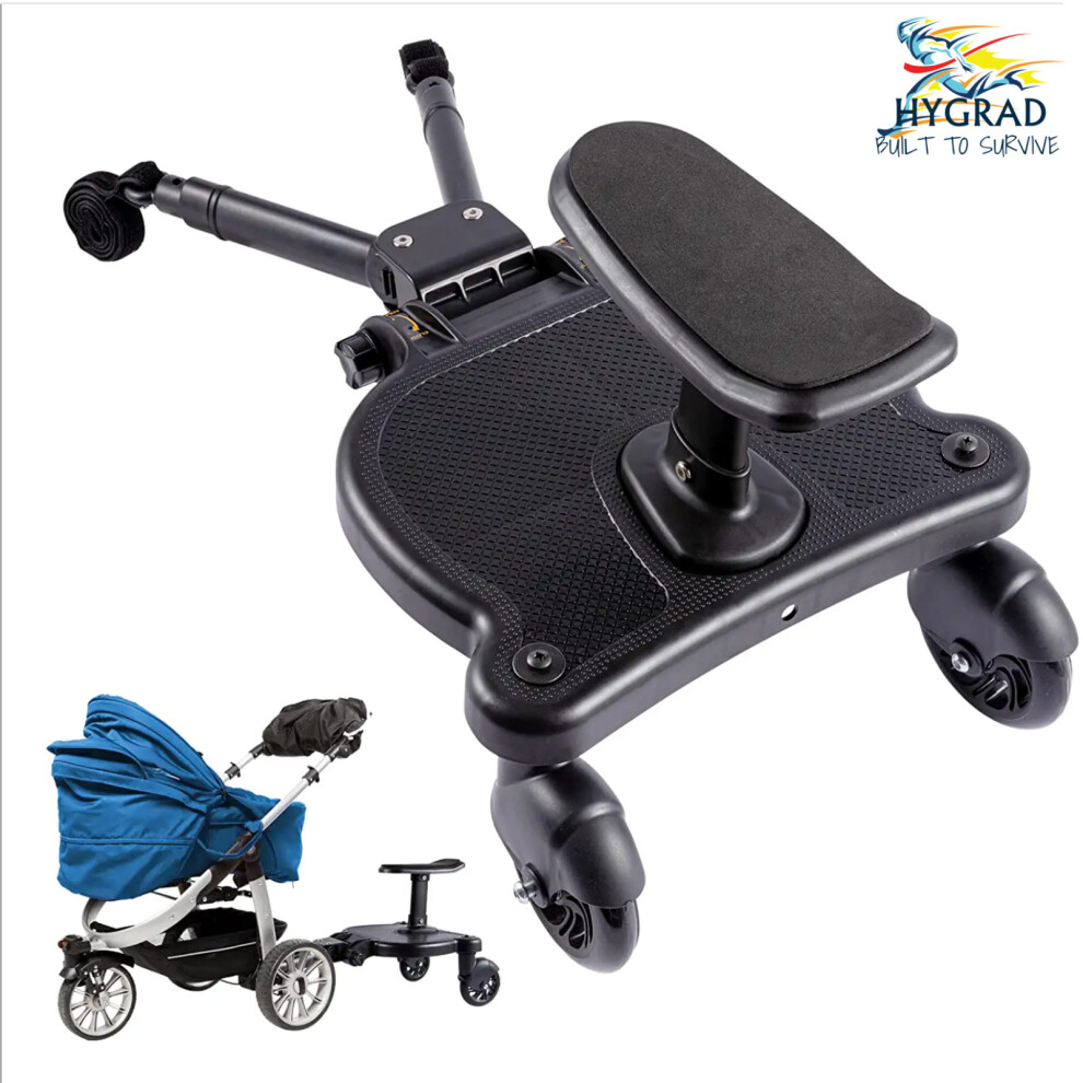 Buggy Stroller Board With Seat Pram Pushchair Stroller Board Pram Accessory attachment For Kids With Double Clip For Extra Safety